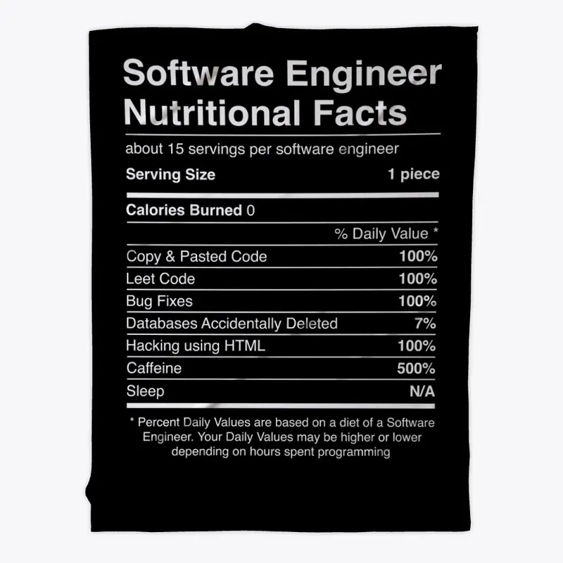 Software Engineer Nutritional Facts