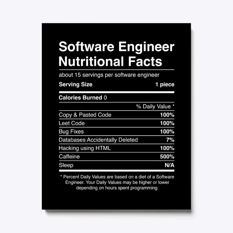 Software Engineer Nutritional Facts